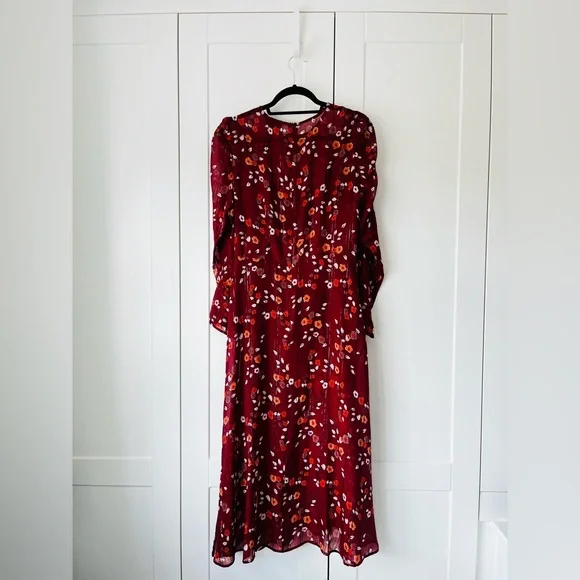 Second Female Anthropologie Silk Mix Maxi Dress Size L - Picture 2 of 13